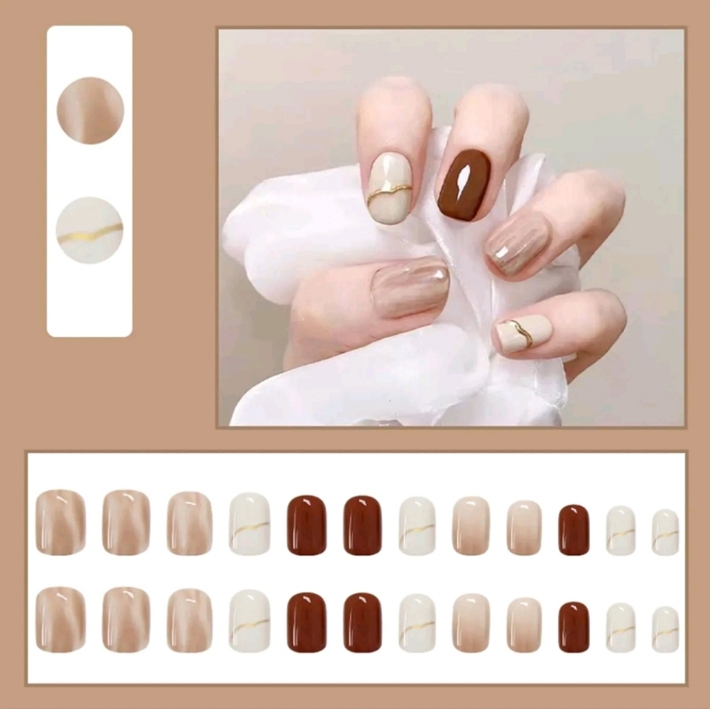 #AA New In Package Faux Nails Nude Cream Colors